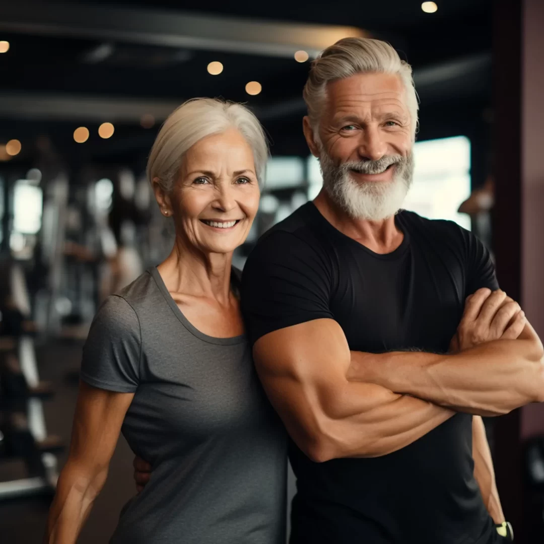 active-senior-couple-gym-generative-ai copiar